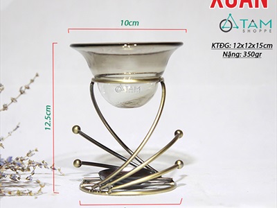 Đèn đốt tinh dầu khung sắt Bắc Âu DDTD-KS-01